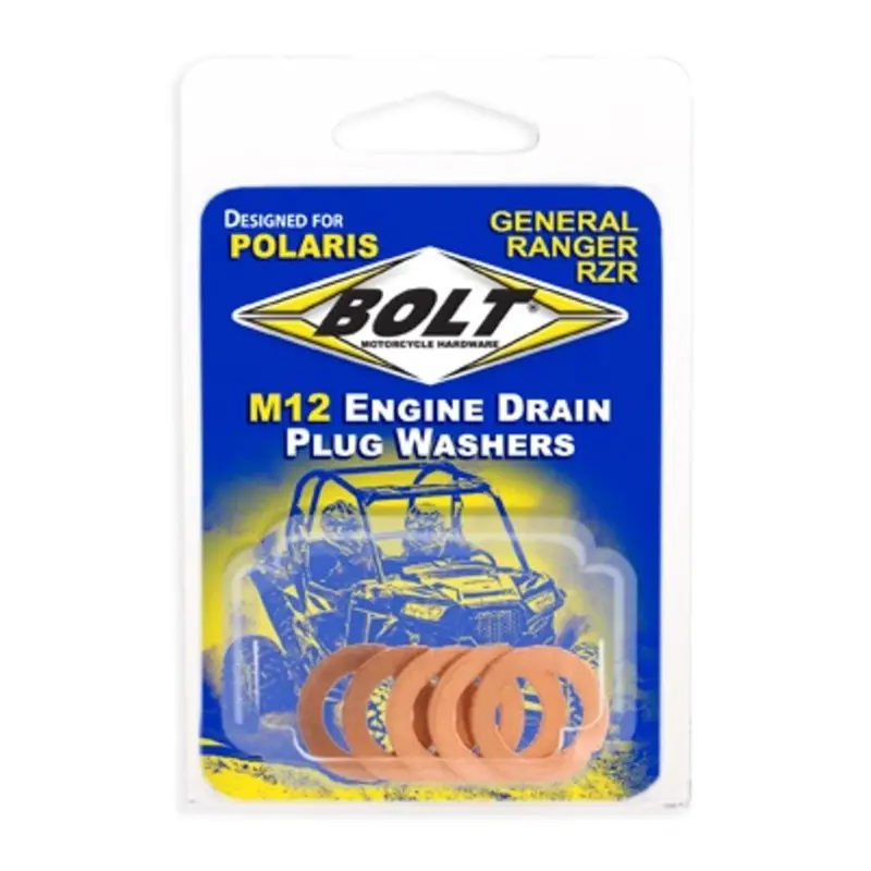 Bolt Polaris Engine Drain Plug Washer M12x20 Copper (5Pk) 1
