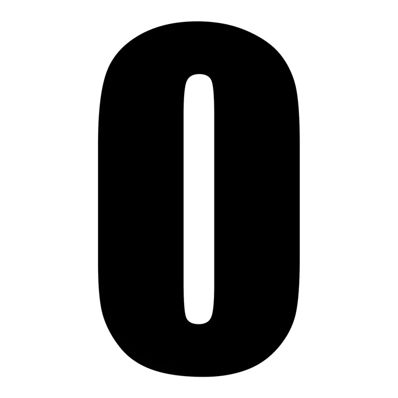 Whites Race Number - Black #0 (10 Pack) 1