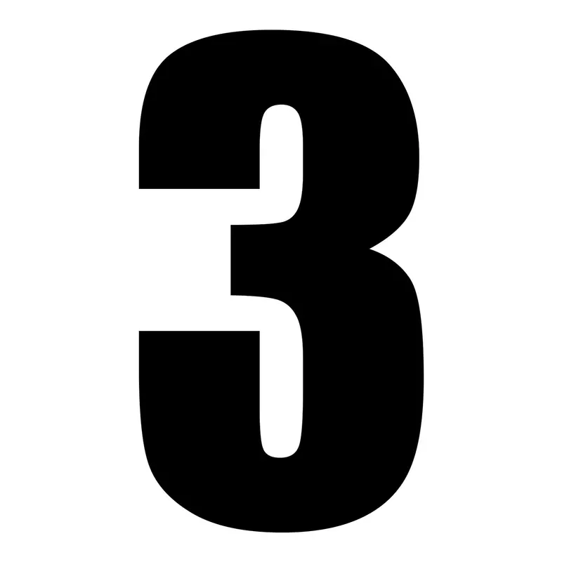 Whites Race Number - Black #3 (10 Pack) 1