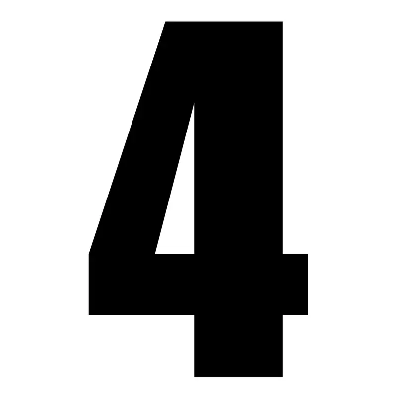 Whites Race Number - Black #4 (10 Pack) 1