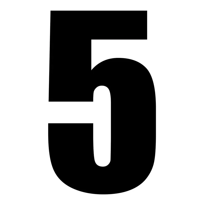 Whites Race Number - Black #5 (10 Pack) 1