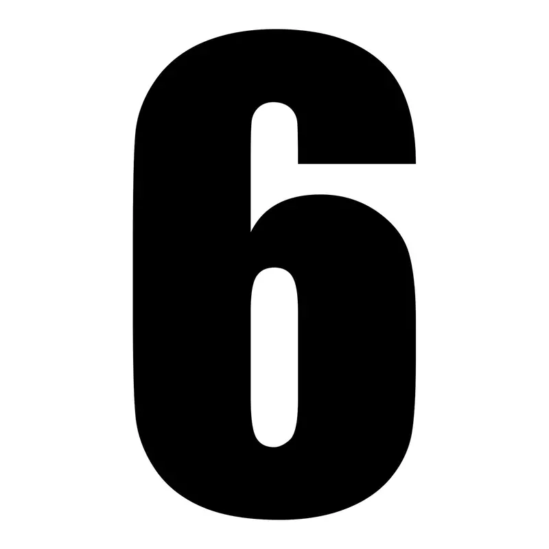 Whites Race Number - Black #6 (10 Pack) 1