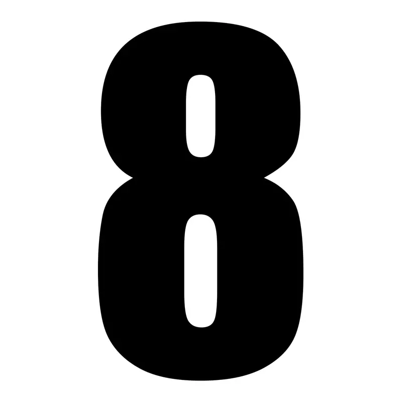 Whites Race Number - Black #8 (10 Pack) 1