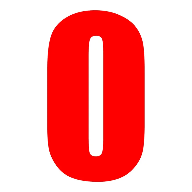 Whites Race Number - Red #0 (10 Pack) 1
