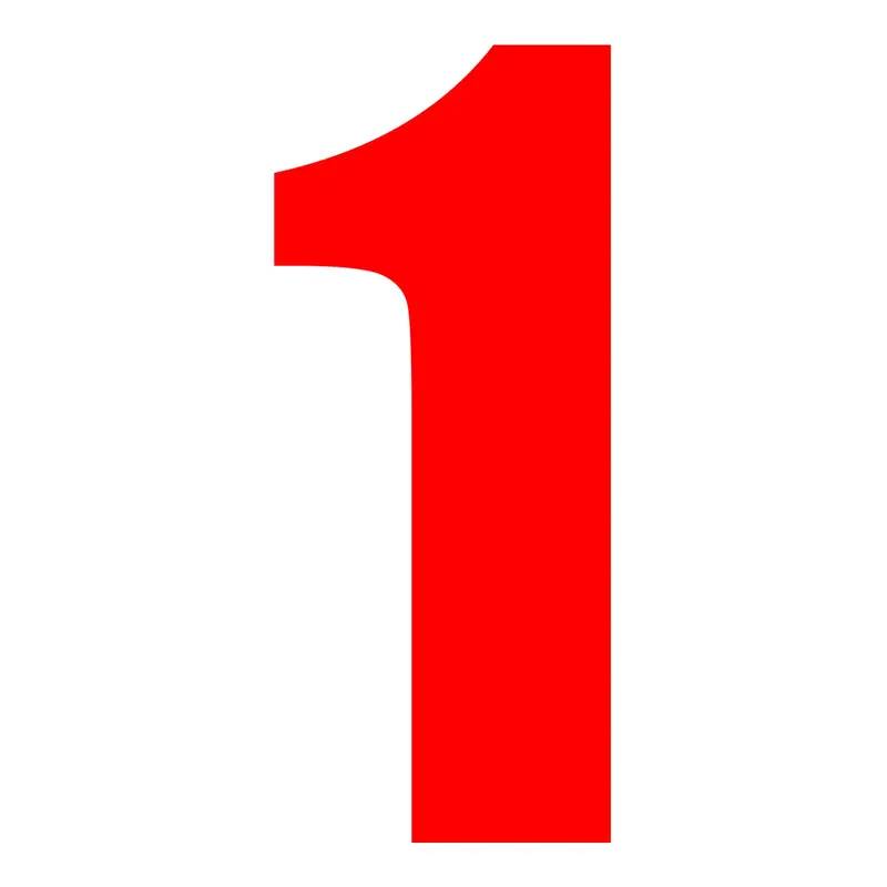Whites Race Number - Red #1 (10 Pack) 1
