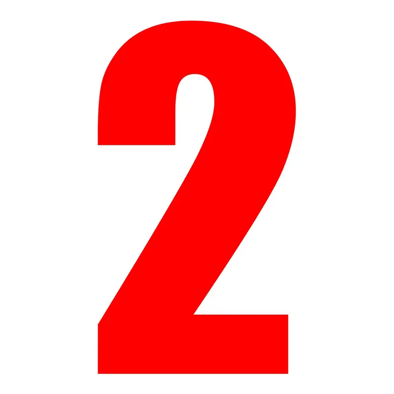 Whites Race Number - Red #2 (10 Pack) 1