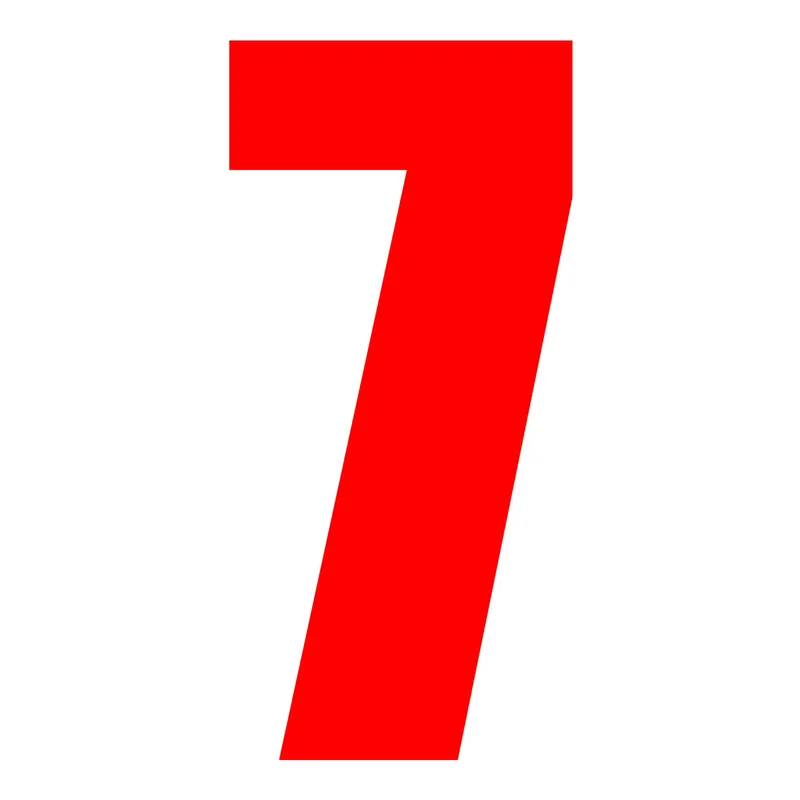 Whites Race Number - Red #7 (10 Pack) 1