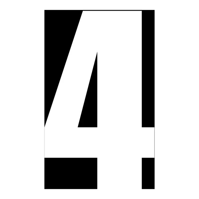 Whites Race Number - White #4 (10 Pack) 1