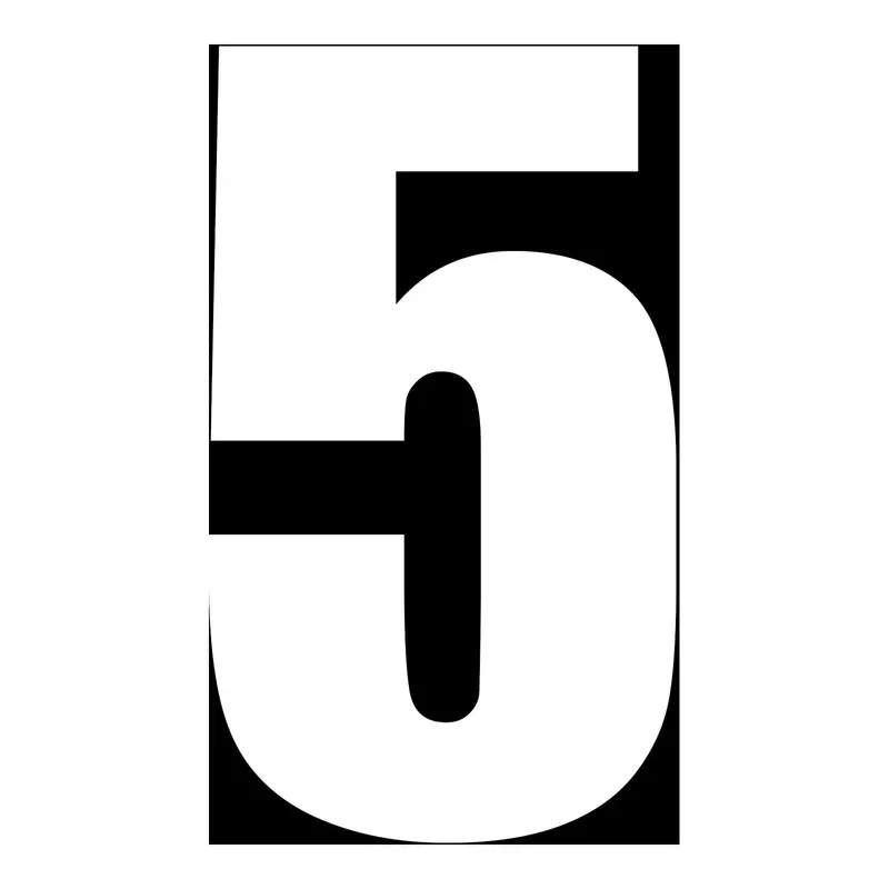 Whites Race Number - White #5 (10 Pack) 1