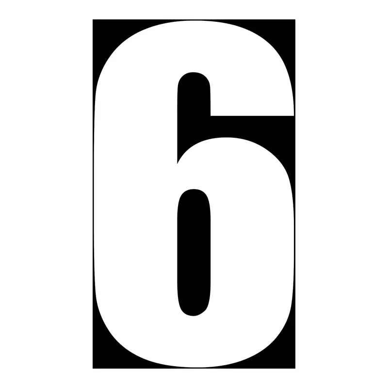 Whites Race Number - White #6 (10 Pack) 1