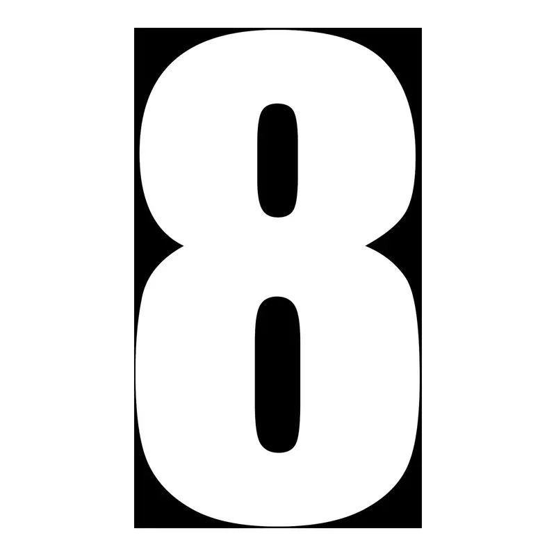 Whites Race Number - White #8 (10 Pack) 1