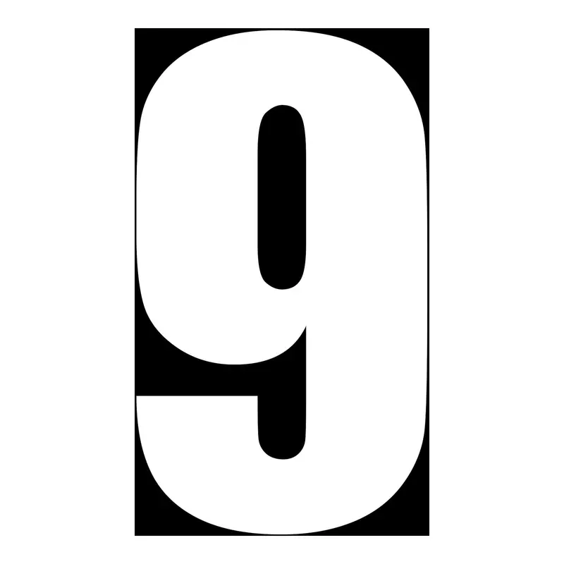 Whites Race Number - White #9 (10 Pack) 1
