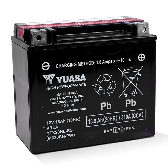 Ytx20hl-Bs-Pw Dg Battery W Acid Made Usa Yuasa. Alt: Yb16clb (Eytx20hlbspwpk) 1