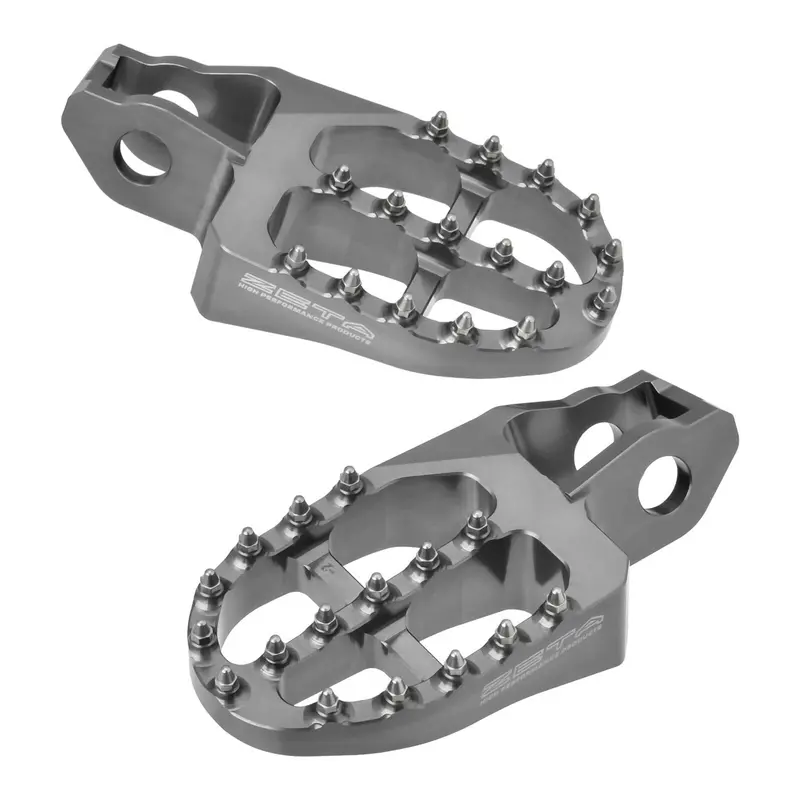 Zeta Aluminium Footpegs Stark Varg - Titanium Colour 1