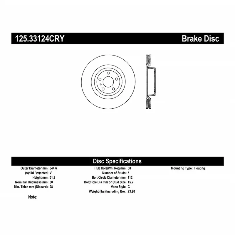 Stoptech Cryostop Front High-Carbon Brake Rotor – Premium Cryogenically Treated (125.33124Cry) 1