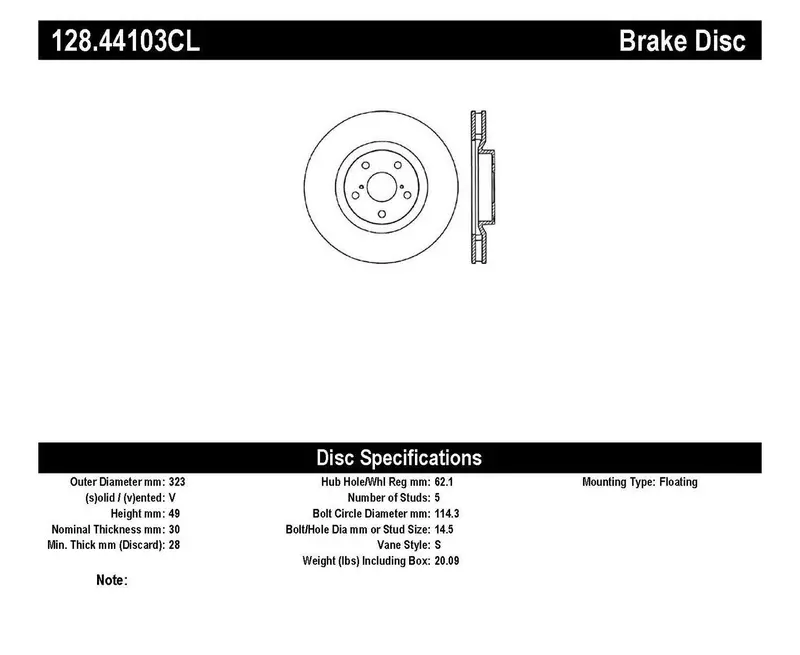 Stoptech Sport Cryo-Treated Front Left Cross-Drilled Brake Rotor 1